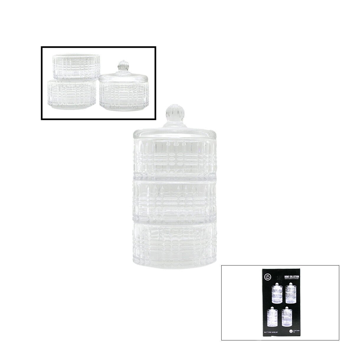 HOME COLLECTION SDG1009C/G CHESTER ( 3KATLI ) CAM KAPAKLI ŞEKERLİK & LOKUMLUK*12=K