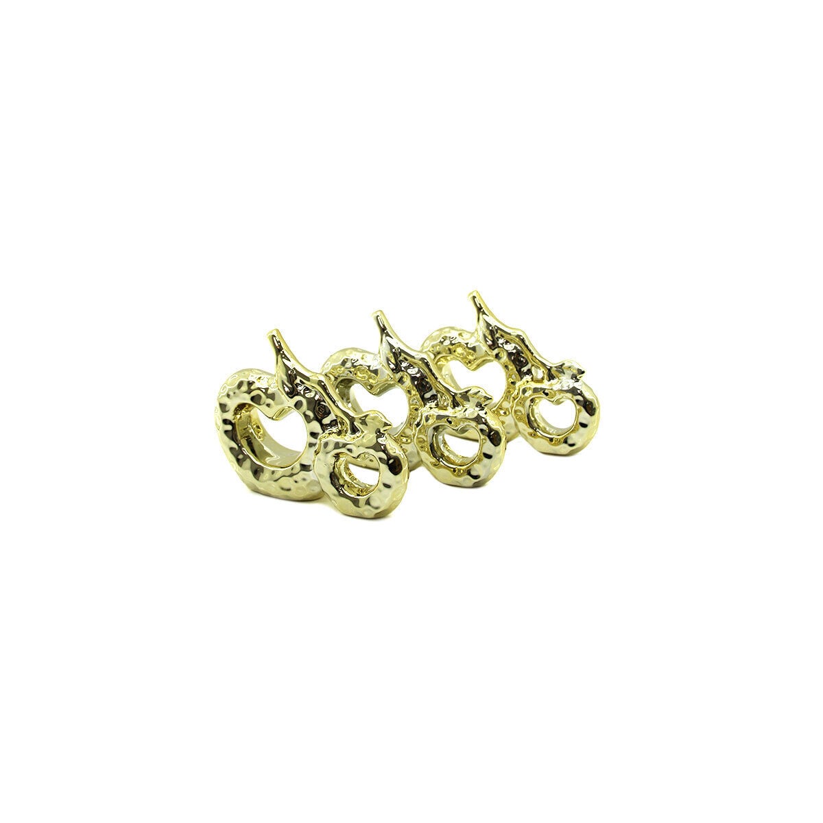 İBİCO İ12-162 ( ÇİFT ELMA & ORTA ) ( GOLD & SERAMİK ) BİBLO & DEKORATİF SÜS EŞYASI*6X16