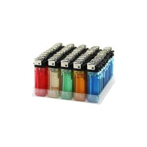 KASAİ F-4010 ( TAŞLI ) ÇAKMAK ( DOLDUR KULLAN TİPİ ) ( ŞEFFAF RENKLİ PLASTİK )*50X20