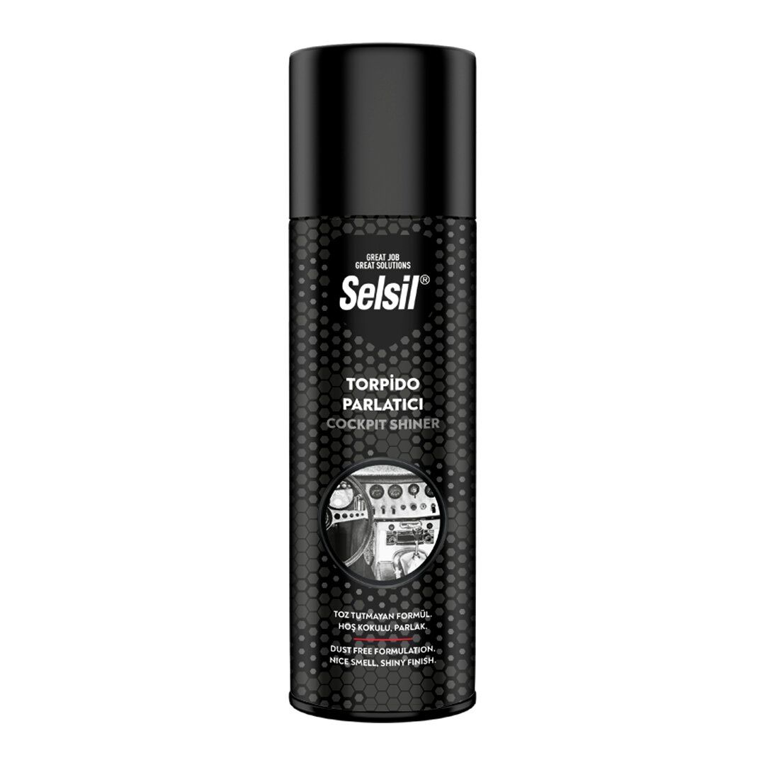 SELSİL TAS-027 OTO & ARAÇ TORPİDO PARLATICI SPREY 200ML ( HOŞ KOKULU & PARLAK & TOZ TUTMAYAN FORMÜL )*36