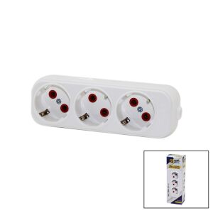 FETİH ELEKTRİK KOD-315-00 ( 3LÜ ) TOPRAKLI GRUP PRİZ KLEMENSLİ ( 16A - 250V )*25X8