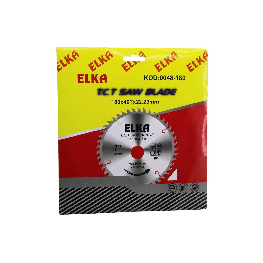 ELKA T.C.T SAW BLADE KOD-0048-180 ( 180X40TX22.23MM ) ( 7'' & 180MM ) ( AĞAÇ ) SUNTA KESİCİ DİSK ( 8500 RPM & MAX: 80m/s )*120