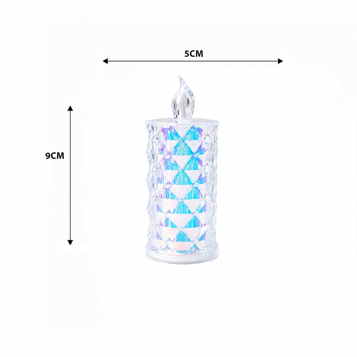 LED CANDLE KAMP YAKUT-13635 ( KÜÇÜK BOY= ÇAP:5CM & Y: 9CM ) ( PİLLİ ) LED MUM ( MİKA KRİSTAL PLASTİK )*12X40