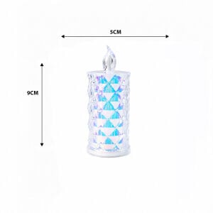 LED CANDLE KAMP YAKUT-13635 ( KÜÇÜK BOY= ÇAP:5CM & Y: 9CM ) ( PİLLİ ) LED MUM ( MİKA KRİSTAL PLASTİK )*12X40