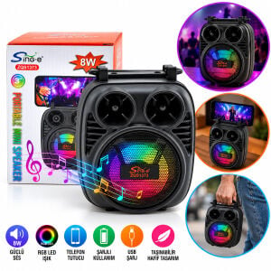 PLATOON PL-4809 ( TELEFON TUTMALI ) IŞIKLI BLUETOOTH HOPARLÖR SPEAKER ( TYPE-C ŞARJLI ) ( RGB IŞIKLI ) ( 8W & 1200mAh ) (3İNC)*100