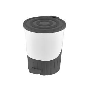 DÜNYA-01071-413 ( ANTRASİT GRİ ) PASTEL - ( LÜX ) ( 26LT ) ( PEDALLI ) ÇÖP KOVASI PLASTİK ( 380X343X398MM )*4=K