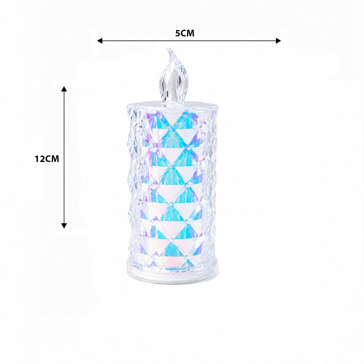 LED CANDLE LAMP YAKUT-13636 ( ORTA BOY= ÇAP:5CM & Y: 12CM ) ( PİLLİ ) LED MUM ( MİKA KRİSTAL PLASTİK )*12X30
