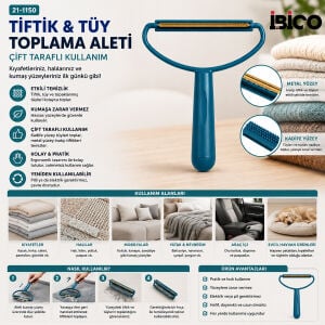İBİCO İ21-136 ( 2İN1 BAŞLI ) ( PLASTİK SAPLI ) ( METAL TİFTİK TÜY TOPLAMA ) ( PLS.KAŞIYICI APARAT ) ( PET SHOP )*500