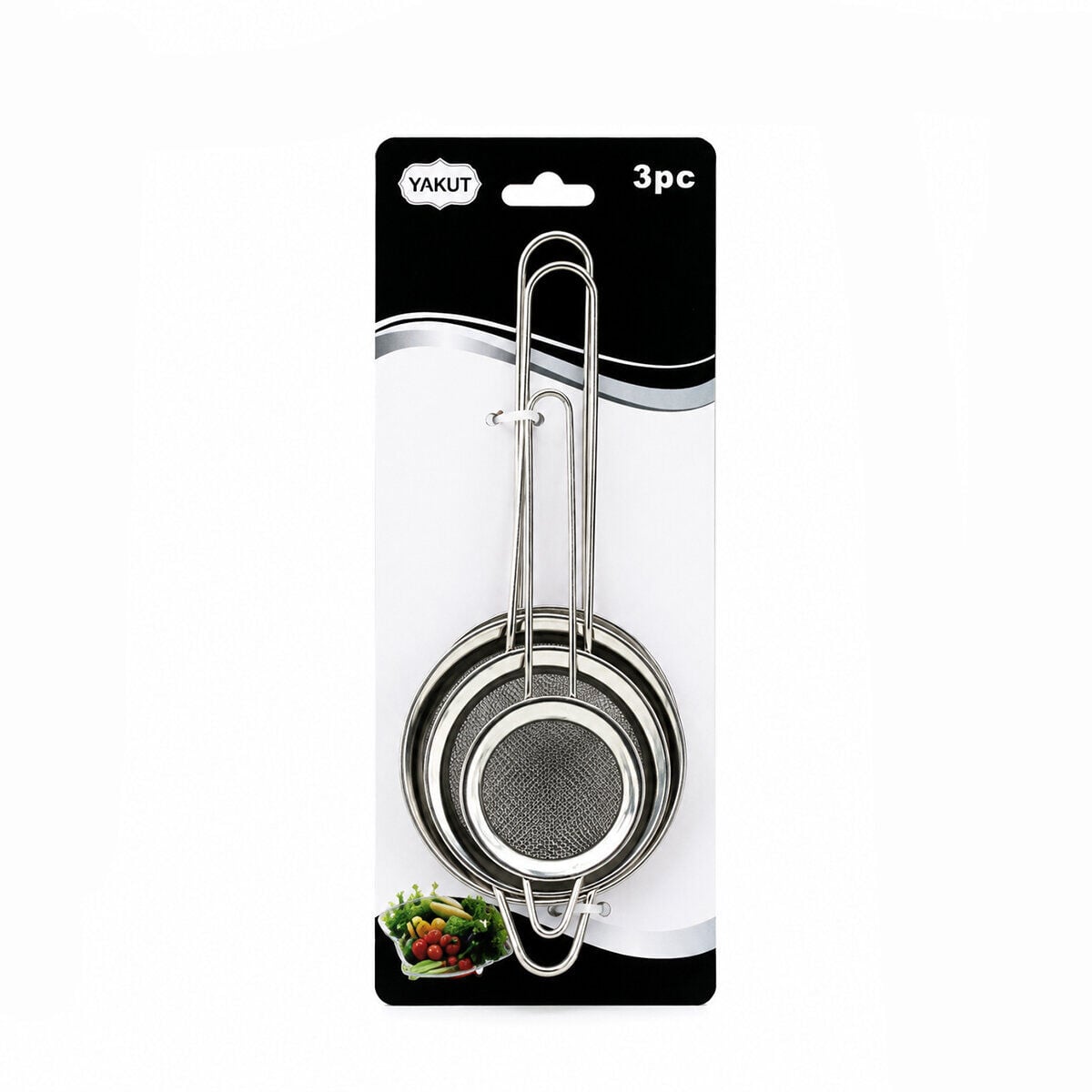 YAKUT-9791 ( 3PCS SET ) ( MİNİ= 5-7-8CM ) TEL SÜZGEÇ ( METAL ÇERÇECE ) ( METAL SAP=8.5-10.5-10.5CM )*144