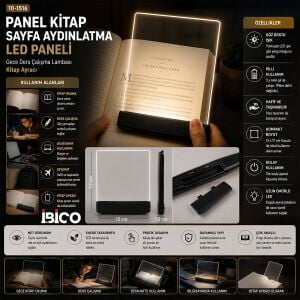 İBİCO İ10-027 LIGHT PANEL KİTAP SAYFA AYDINLATMA LED PANELİ ( KİTAP OKUMA ) ( PİLLİ ) ( 15X17CM )*150