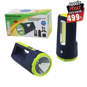 GOLD SİLVER GS-2677  2İN1 ( 30W & 10W COB LED ) USB & OTO ŞARJLI EL FENERİ PROJEKTÖR*16