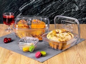 CRYSTAL WARE F-406 ( 3PCS SET ) ( KARE & 5150-5250ML ) SAKLAMA KABI ( MİKA & KRİSTAL PLASTİK ) ( 350ML & 1400 & 3400ML )*12=K