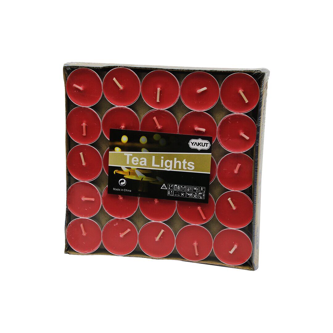 YAKUT-11236 ( 50PCS ) ( KIRMIZI YUVARLAK ) TEA LİGHT MUM*40