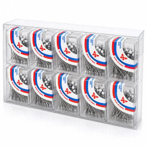 İBİCO İ20-029 ( 50PCS ) ( BEYAZ ) BAŞÖRTÜ İĞNESİ ( ŞEFFAF PLASTİK KUTULU )*20X50