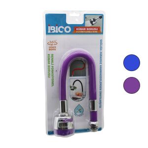 İBİCO K13-048 (METAL & RENKLİ SİLİKON KAPLI) KUBAR & BATARYA BORUSU (TOPAÇ BAŞLIK= KADEMELİ) (360° YAYLI) (VAKUMLU AMBALAJ)*48