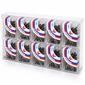 İBİCO İ20-030 ( 50PCS ) ( SİYAH ) BAŞÖRTÜ İĞNESİ ( ŞEFFAF PLASTİK KUTULU )*20X50