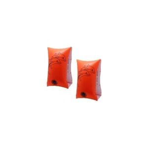 BESTWAY-12409 ( 2PCS SET ) ( TURUNCU YUNUS DESENLİ ) ( BÜYÜK= 32X17CM ) ( 6-12YAŞ ) ÇOCUK DENİZ KOLLUK ( 11-60KG )*24=K