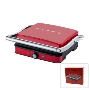 SİNBO SSM-2571 ( KIRMIZI ) IZGARA VE TOST MAKİNESİ ( AYARLANABİLİR ISI ) ( 180° AÇILABİLİR ÜST GÖVDE )*4