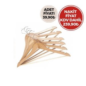 ASKICIM ( 6PCS ) ( LÜKS AHŞAP ) ELBİSE ASKISI ( VERNİKLİ )*20=K