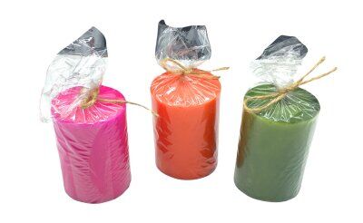 TAKOZ-005 ( SİLİNDİR RENKLİ ) ( KÖPÜK & ORTA BOY ) MUM*24=K