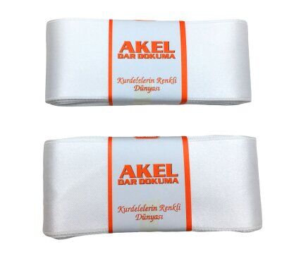 AKEL ( 6CMX10MT ) ( POŞETLİ ) ( BEYAZ ) ( TAKI ) KURDELESİ*4X50