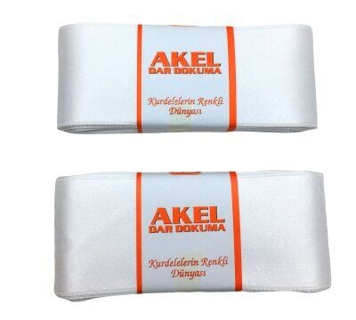 AKEL ( 6CMX10MT ) ( POŞETLİ ) ( BEYAZ ) ( TAKI ) KURDELESİ*4X50
