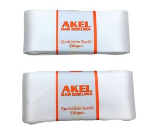 AKEL ( 6CMX10MT ) ( POŞETLİ ) ( BEYAZ ) ( TAKI ) KURDELESİ*4X50