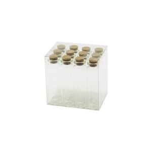 YAKUT-11557 ( 20ML ) ( ÇOK AMAÇLI & DEKORATİF ) ( BOŞ TÜP ) CAM ŞİŞE ( MANTAR KAPAKLI )*12X76