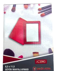 ÇELİK AYNA-197 ACERO ( BÜYÜK & DİKDÖRTGEN ) ( CEP & ÇANTA ) MAKYAJ AYNASI (8,5X11,5CM)*12X12
