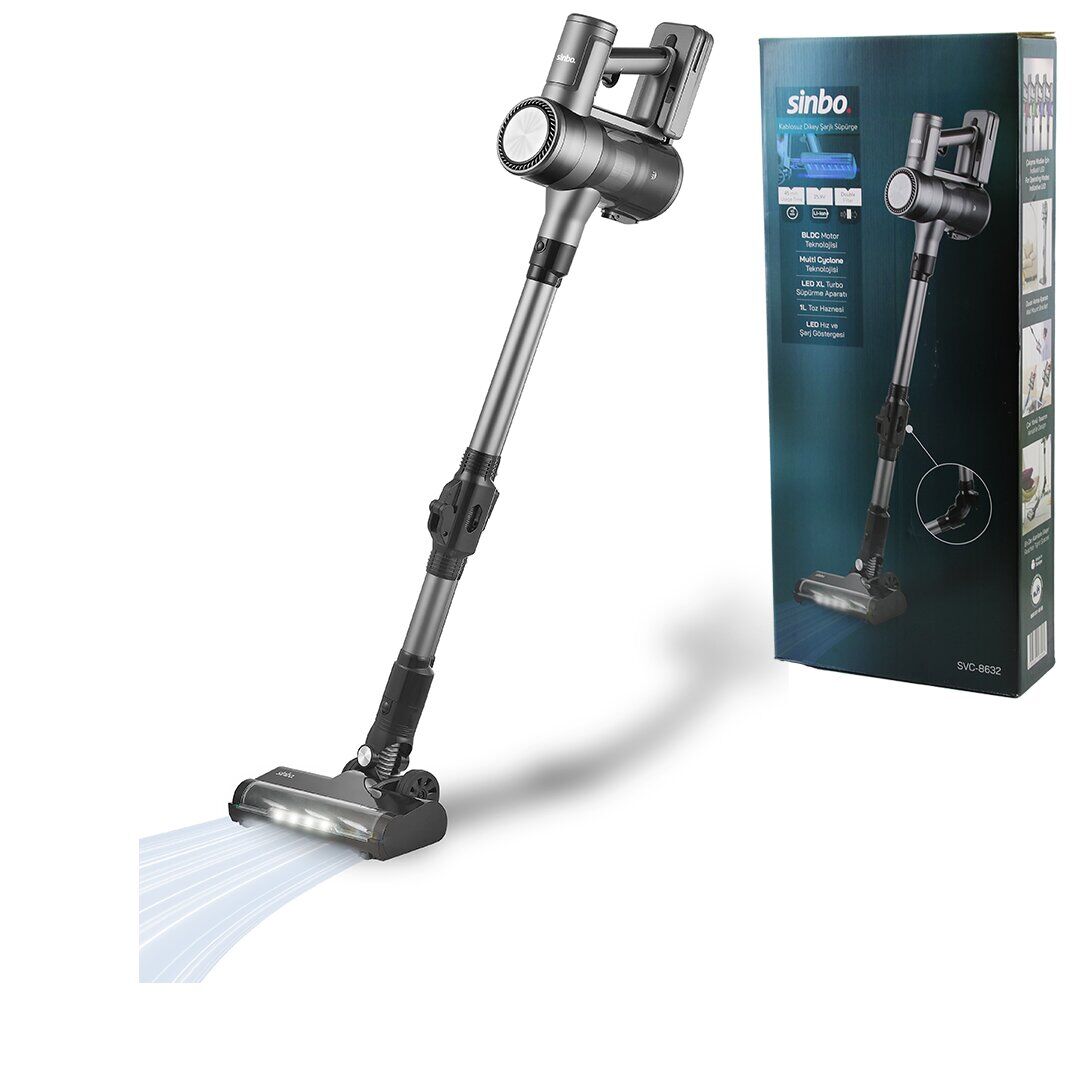 SİNBO SVC-8632 KABLOSUZ DİKEY SARJLI SÜPÜRGE ( KATLANIR ERGONOMİK BORU ) *1