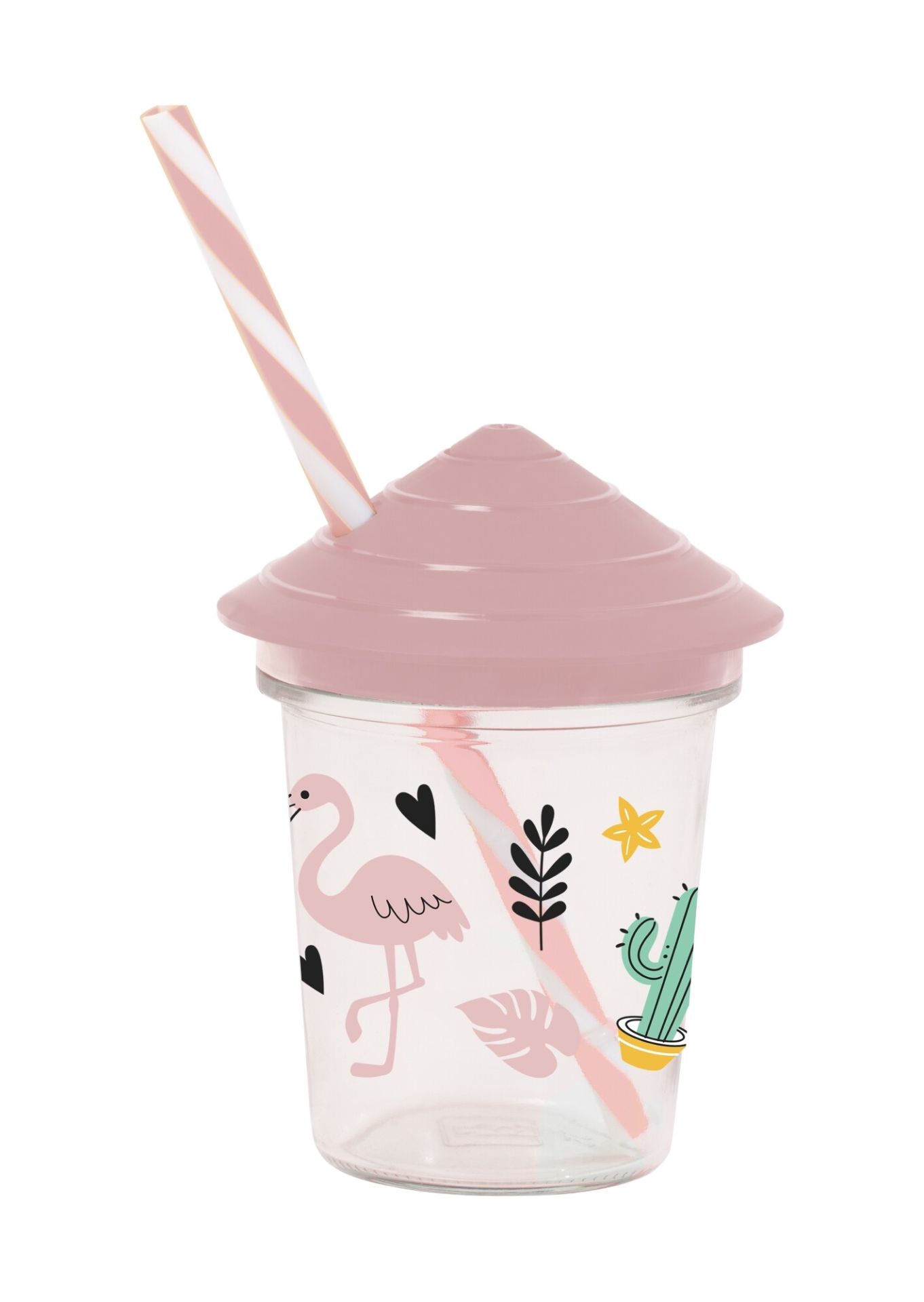 320 CC DESENLİ PİPETLİ BARDAK-HELLO SUMMER *24