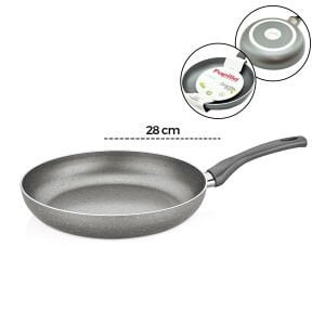 PAPİLLA FRED ( FRYİNG PAN ) ( 28 CM ) ( MAXİ ) ( GRANİT TAVA ) ( GRİ KIRÇILLI ) ( TEK SAPLI ) ( BRKT-705717 )I*6=K