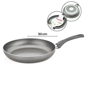 PAPİLLA FRED ( FRYİNG PAN ) ( 30 CM ) ( MAXİ ) ( GRANİT TAVA ) ( GRİ KIRÇILLI ) ( TEK SAPLI ) ( BRKT-706141 )*6=K