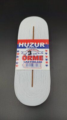 HUZUR ( BEYAZ & 3CM ) PAÇA LASTİK YASSI GENİŞ 10MT.*30