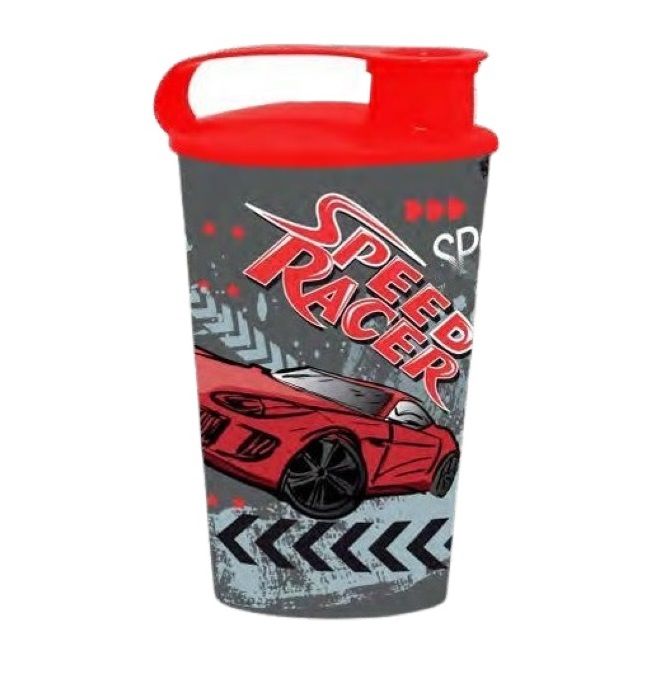 340 CC DESENLİ KAPAKLI BARDAK-SPEED RACER *36