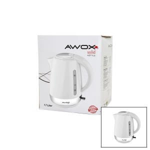 AWOX (BEYAZ) (SOLİD) KETTLE SU ISITICI (1.7LT) (2000W) (SU GÖSTERGE) (360° GÖVDE=KROM KAPLI TABAN) (GİZLİ REZİSTANS)*12