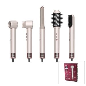 SİNBO SHD-1729 (ROSE GOLD) AİR BRUSH (5İN1=BUKLE-HACİMLE-DÜZLEŞTİR-2-FIRÇA) SAÇ KURUTMA & ŞEKİL MAKİNESİ (1300W)(3-KDM.HIZ & ℃)*4
