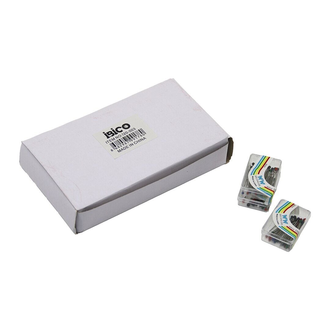 İBİCO İ20-003 SHUANG DIE ( 35PCS ) ( RENKLİ TOPLU ) BAŞÖRTÜ İĞNESİ (ŞEFFAF PLASTİK KUTULU)*20X50