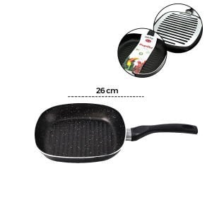 PAPİLLA RAGNAR ( GRİLL PAN ) ( 26CM ) ( TAVA ) ( GRANİT ) ( DIŞ KIRÇIL ) ( TEK SAPLI ) ( BRKT-739620 )*12=K