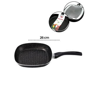 PAPİLLA RAGNAR ( GRİLL PAN ) ( 26CM ) ( TAVA ) ( GRANİT ) ( DIŞ KIRÇIL ) ( TEK SAPLI ) ( BRKT-739620 )*12=K