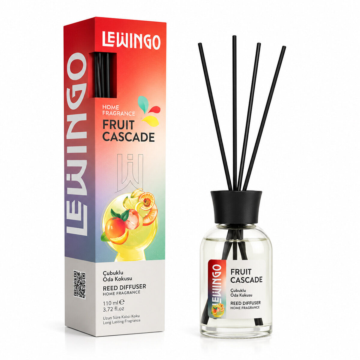 LEWİNGO ( 110ML ) ( FRUIT CASCADE ) BAMBU ORTAM KOKUSU ( CAM ŞİŞE )*24=K