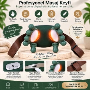DEMPOWER DP-770 ( ÇİFT EL ŞEKLİNDE ) BOYUN VE OMUZ MASAJ ALETİ ( 5V & 2000mAH ) ( 165X155X135MM )*24