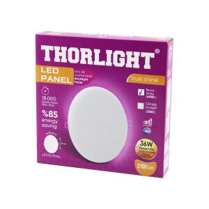 THORLIGHT S-236 (36W) (22CM) (BEYAZ) LED PANEL (SIVA ALTI AYARLI MANDALLI) (6400K & 2700LM & 18000 SAAT & 2835 SMD)*26