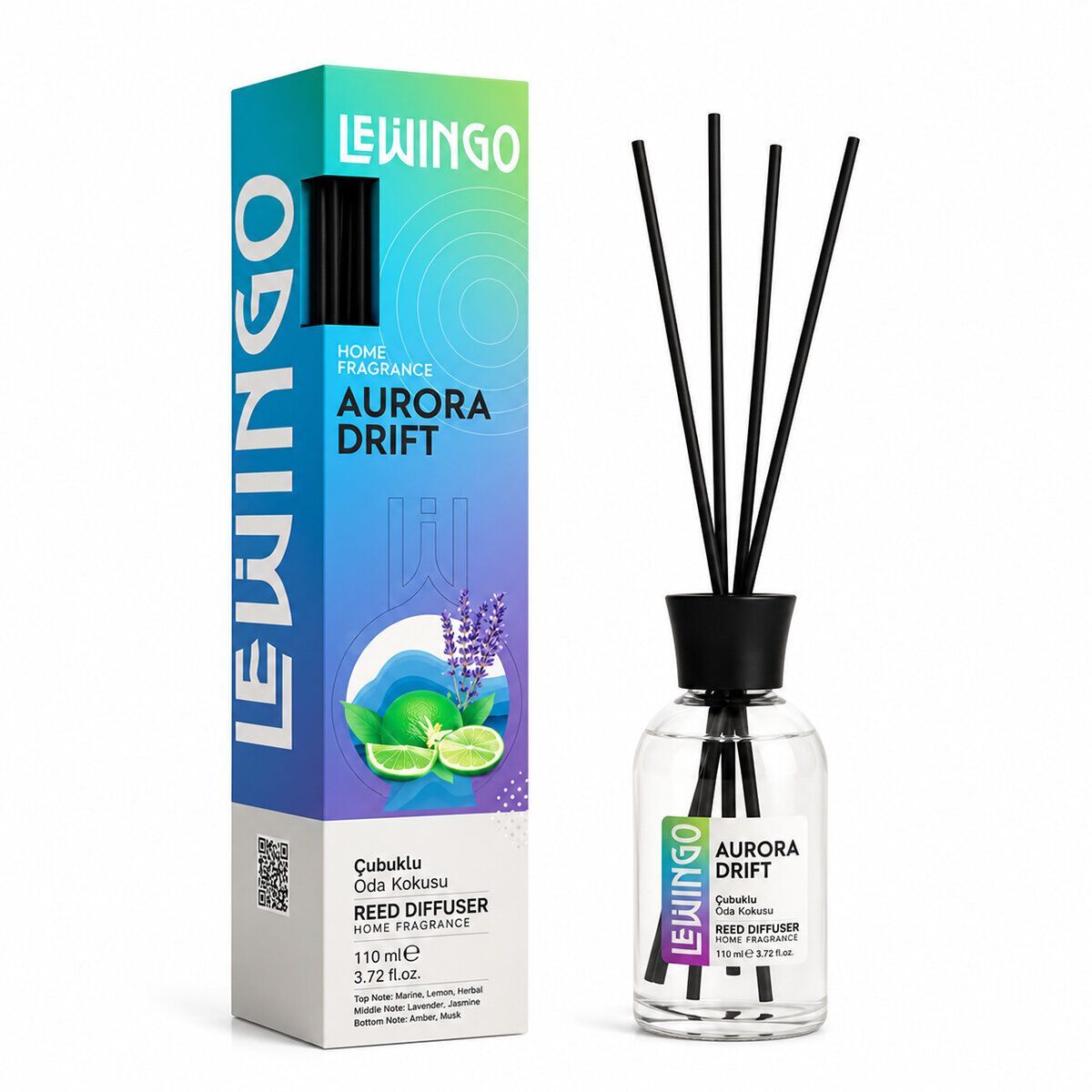 LEWİNGO ( 110ML ) ( AURORA DRIFT ) BAMBU ORTAM KOKUSU ( CAM ŞİŞE )*24=K