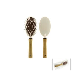 LB COMB VM-145 ( OVAL ) ( AHŞAP SAP & PLS.GÖVDE) ( SAÇ FIRÇASI &TARAK ) (BEYAZ PLS.& RENKLİ TOP UÇ )*24X6