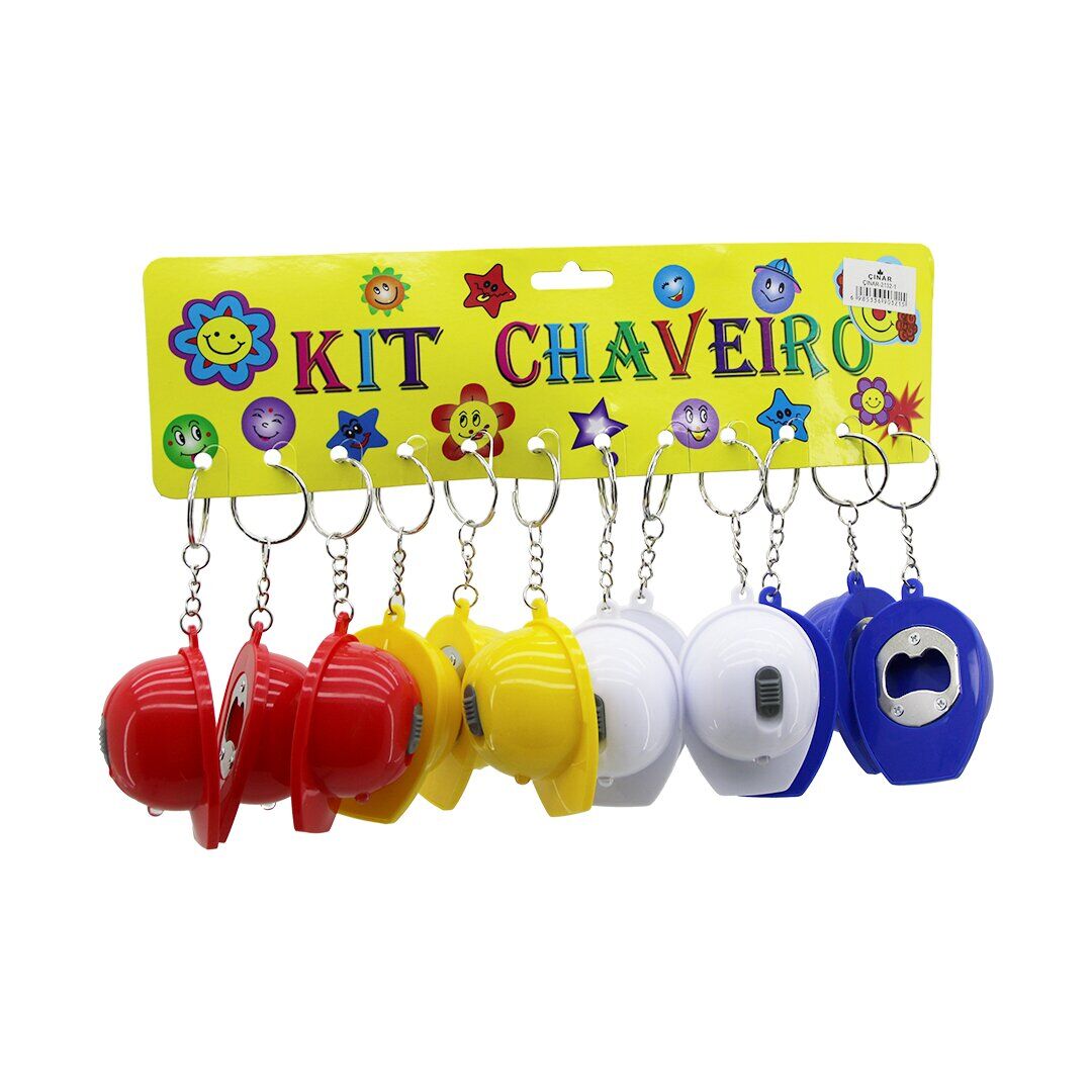 ÇINAR-2132-1 KIT CHAVEIRO ( 2IN1= IŞIKLI & AÇACAKLI ) ŞAPKA ANAHTARLIK *12X100