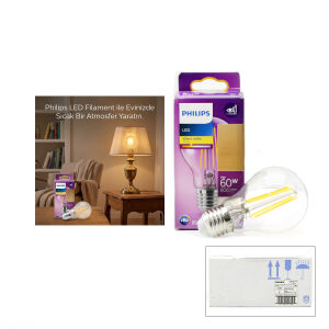 PHILIPS CODE-777579 00 ( 7W=60W & E27 ) ( GOLD COLOR ) ( LED FİLAMENT & RUSTİK AMPUL ) LAMBA ( 806 LUMEN ) ( CAM GÖVDE )*4=K