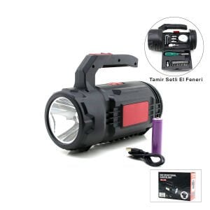 HASUBA HS-310 ( 2İN1 ) ( 19PCS = TAMİR & HIRDAVAT SETİ ) EL FENER & PROJEKTÖR ( LED + COB )( USB & TYPE-C & PİL ŞARJLI ) *20