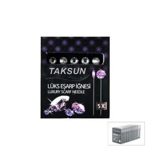 TAKSUN ( 5PCS ) ( SİYAH ) ( LUX ) BAŞÖRTÜ & EŞARP İĞNESİ*12X100