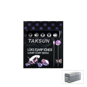 TAKSUN ( 5PCS ) ( SİYAH ) ( LUX ) BAŞÖRTÜ & EŞARP İĞNESİ*12X100